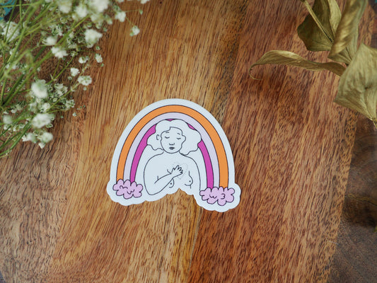 Sapphic Rainbow Lesbian Flag Sticker