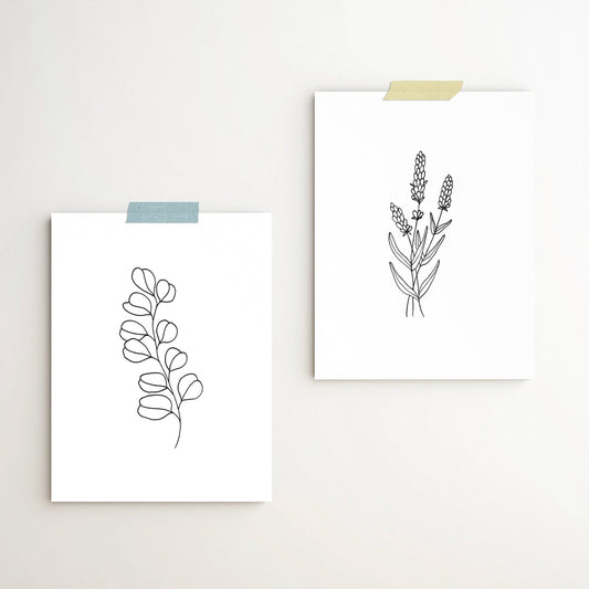Lavender and Eucalyptus Print Set (2)