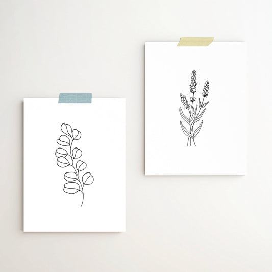 Lavender and Eucalyptus Print Set (2)