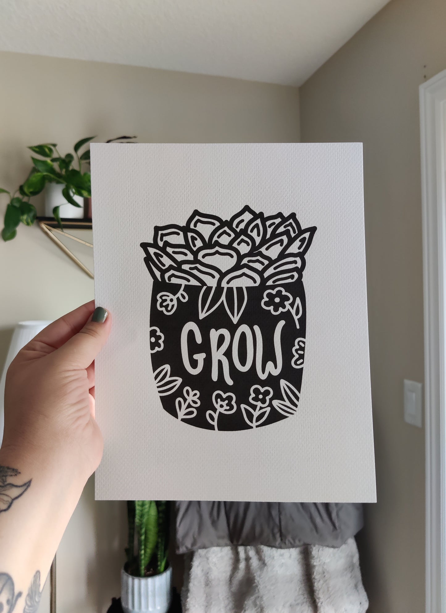 Grow Plant Pot Print